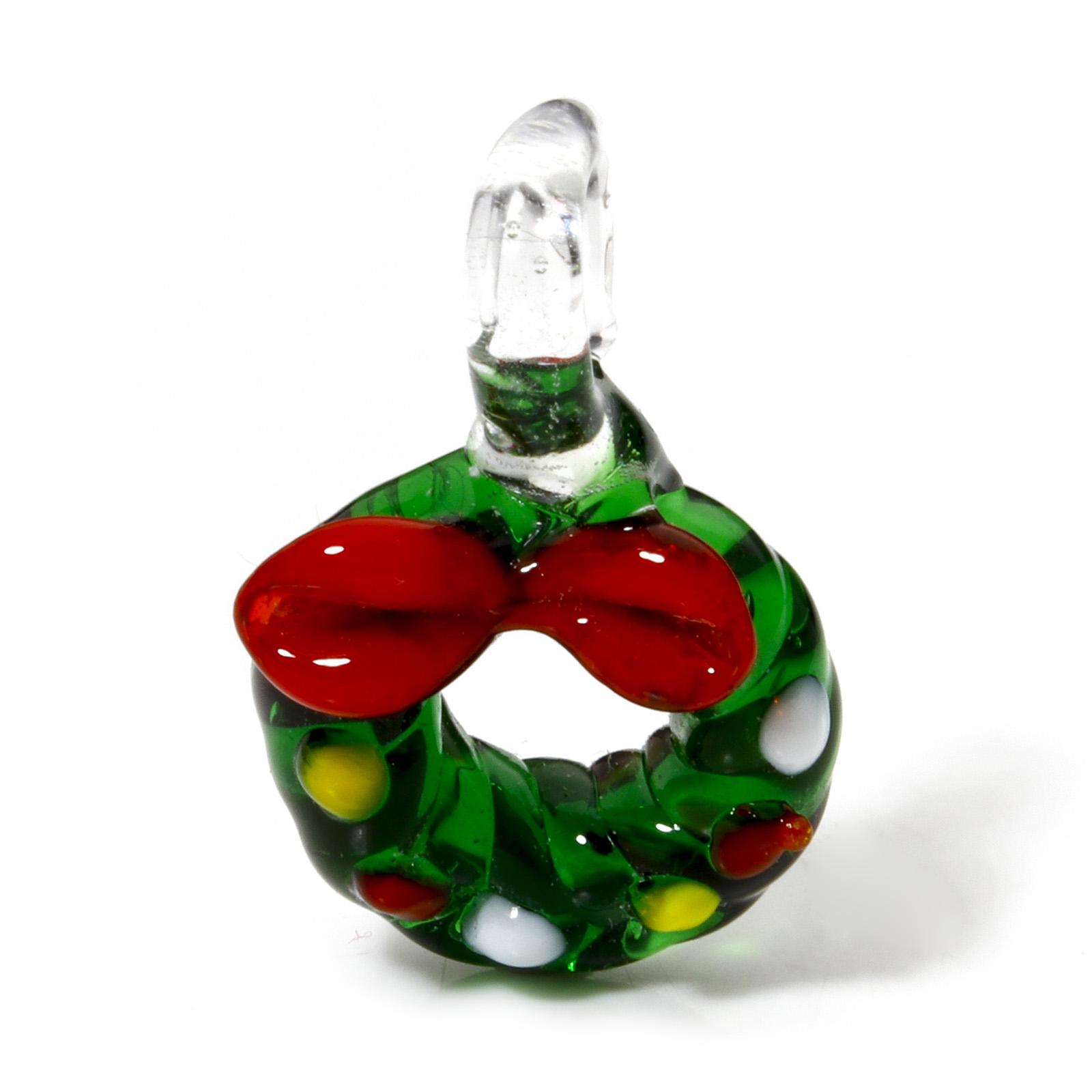 

1 Piece 3D Lampwork Glass Pendants Green Christmas Tree for DIY Jewelry Making Accessories or New Year Decor Christmas Ornaments