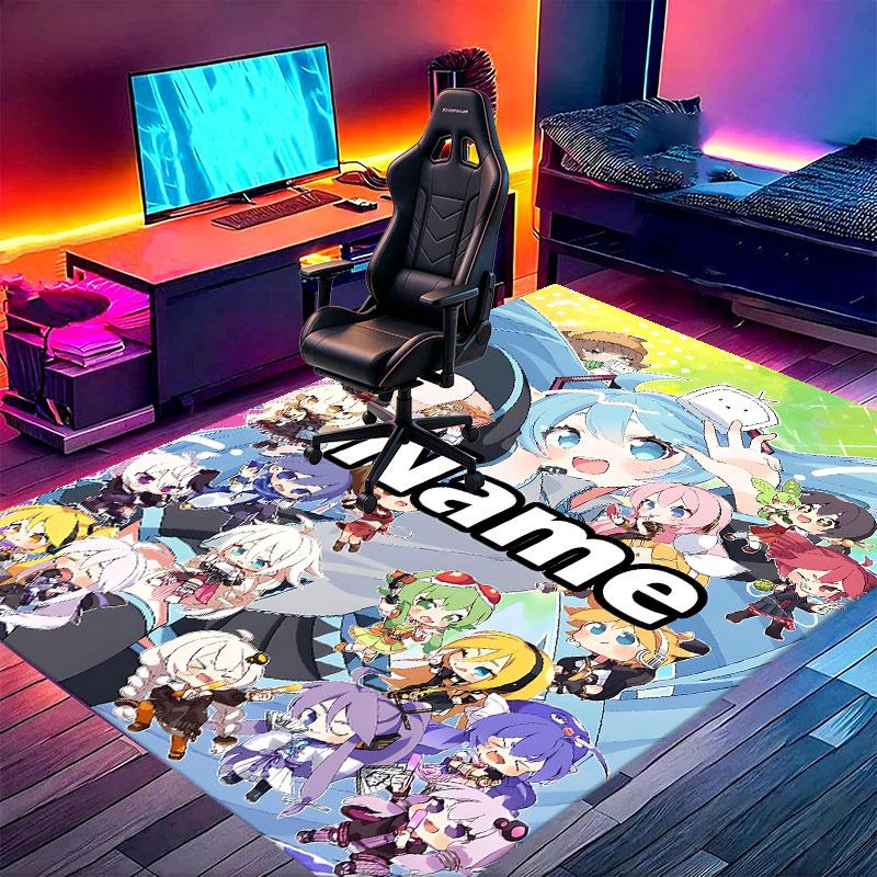 Custom Name Personalized Hatsune Miku Print Carpet, Versatile Home Decor Rug, for Playroom, Apartment, Balcony, Entryway, Hallway Gift