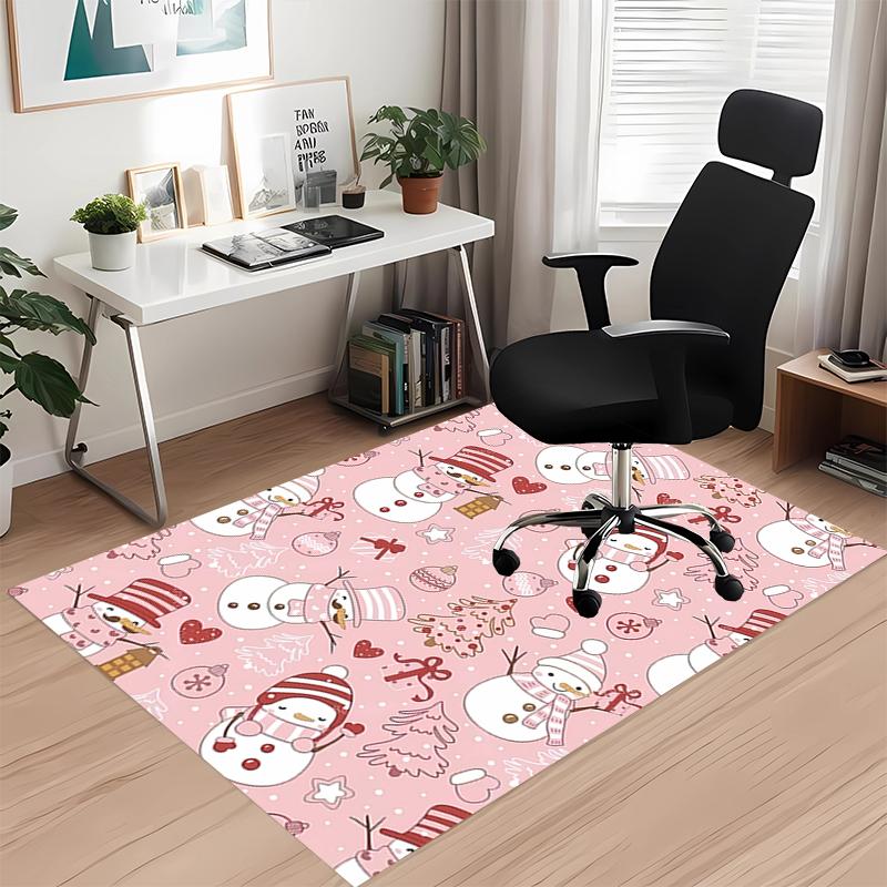 Christmas Printed Carpet, for Office Chair Living Room Bedroom Kitchen Room Decor Gifts.