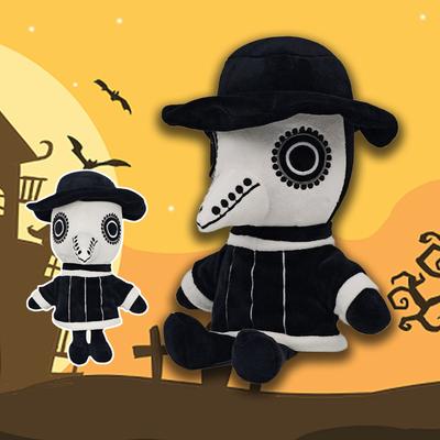 Non-Toxic Treasuringu Black Plague Doctor Plush Toy Happy Halloween Plague Crow Stuffed Dolls Halloween Birds Toy Gift For Children