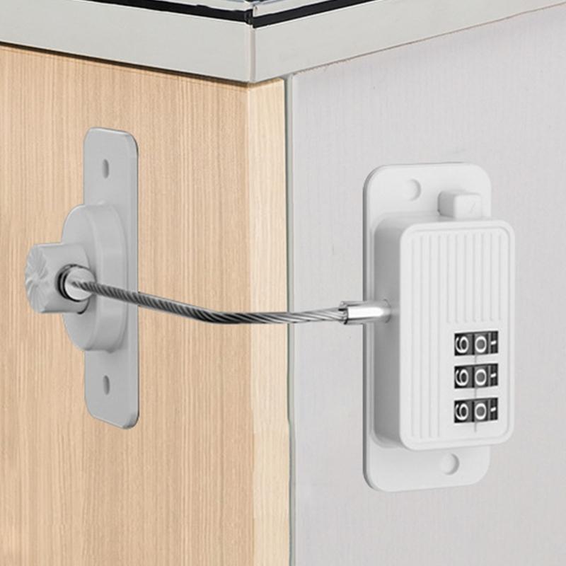 Home Window Lock Refrigerator Fridge Freezer Door Lock with 3 Digit Code Child Protections Password Lock Enduring
