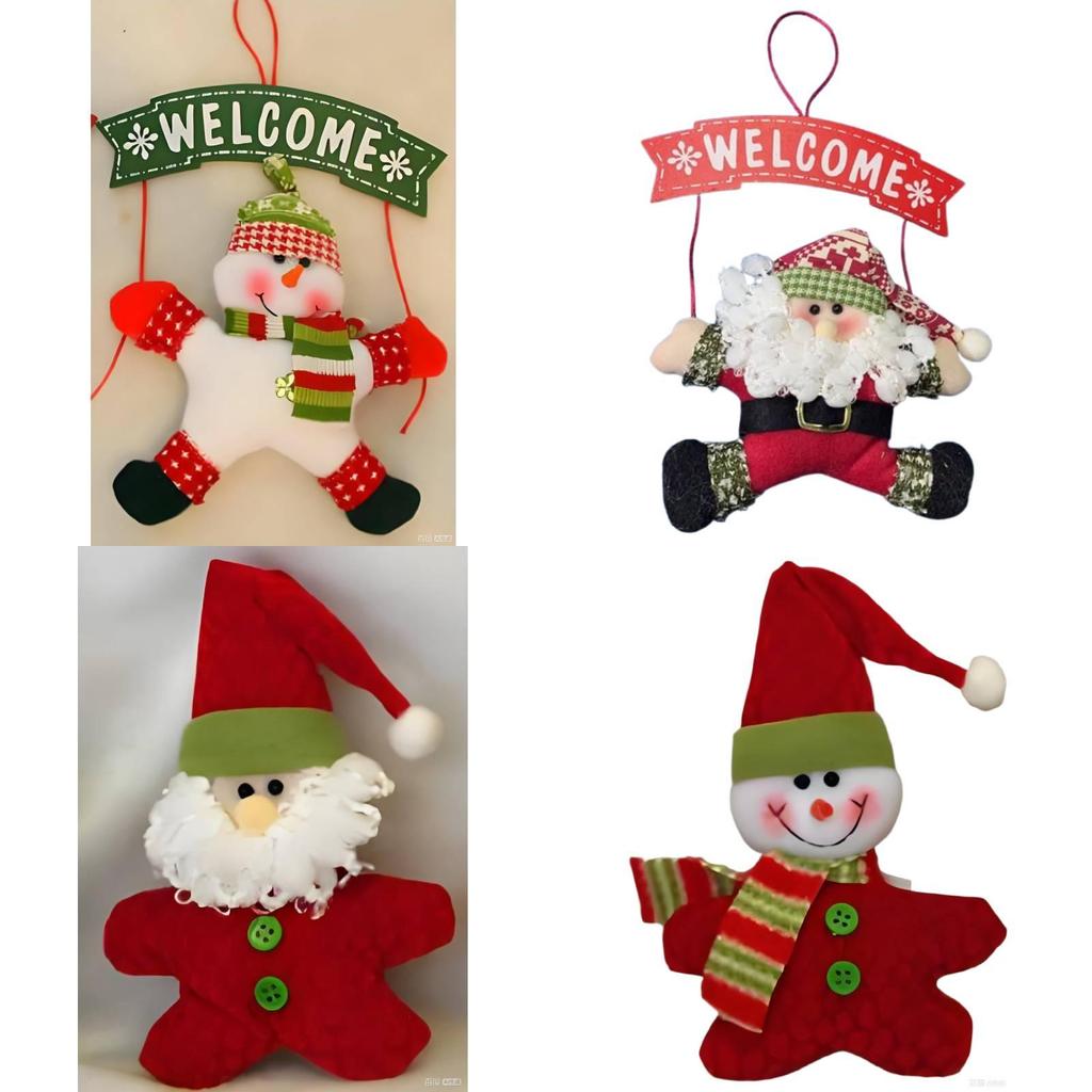 Christmas Wood Ornaments With 3d Santa And Snowman For Holiday Decor