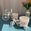 Small Rattan Flower Basket Tricycle Flower Holder Basket Woven Storage Basket