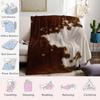 Brown White Cow Flannel Blanket Warm Soft Halloween Christmas Couch Warm Cozy Decorative Decor Gift for All Season