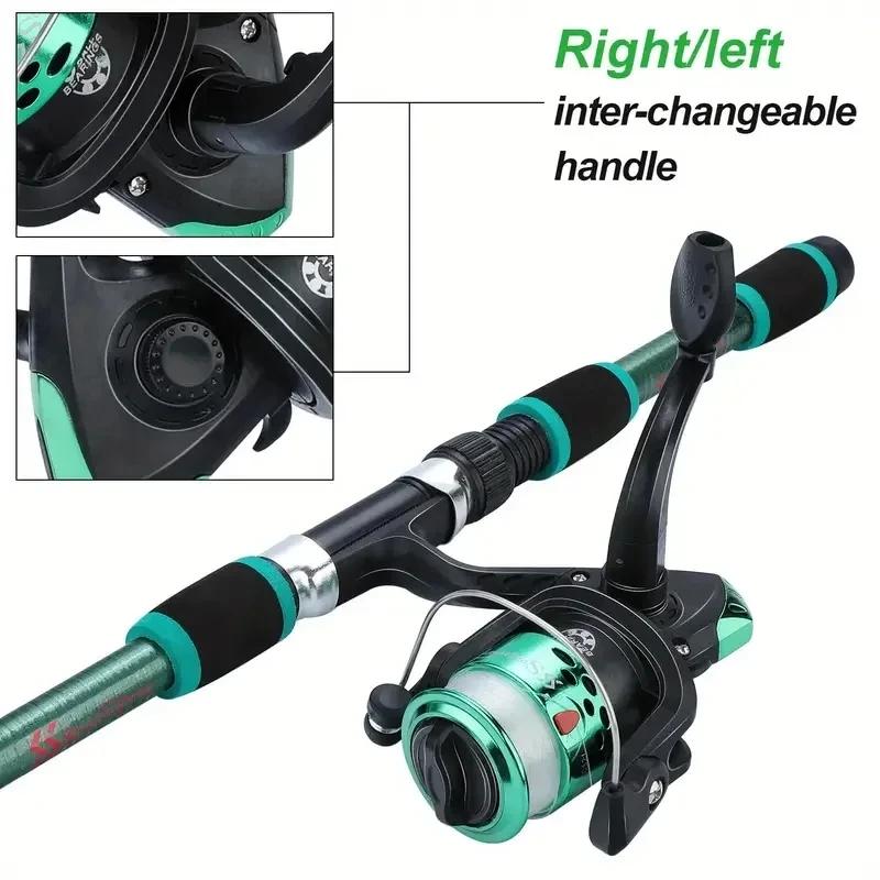 Fishing Pole Set Full Kits With Telescopic Portable Fishing Rod And Spinning Reel Baits Hooks Travel Pole Set