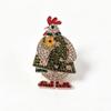Luxury-style Diamond-studded Small Chicken Brooch, Cartoon-style Rooster Brooch Accessory, Zodiac Chicken