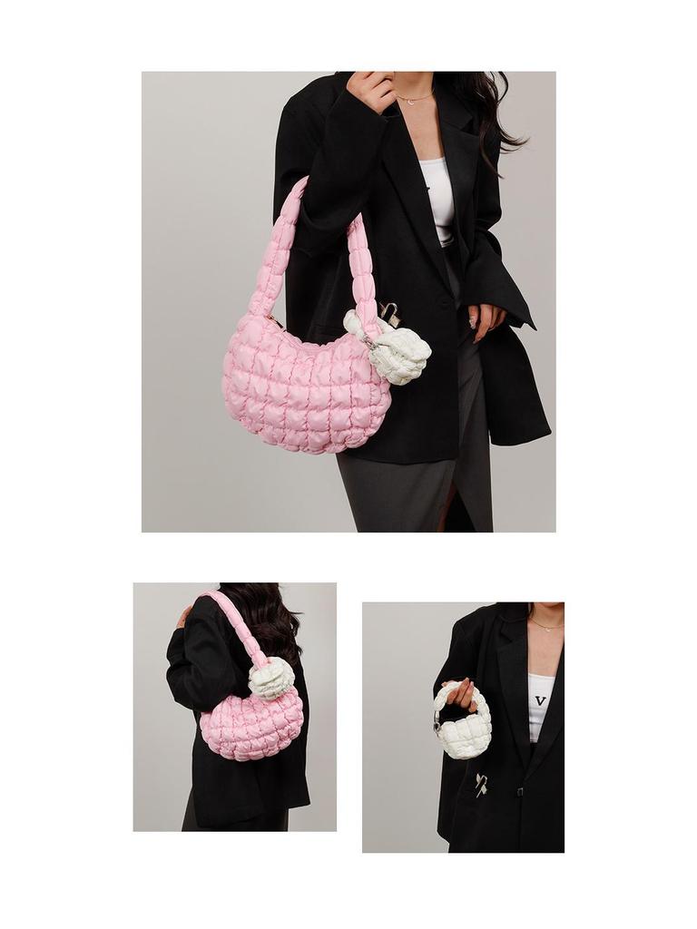 Trendy Pleated Cloud Handbag: Chic, Mini, Versatile Accessory Bag in Fashionable Korean Style