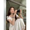 White dress women's summer casual elegant women's elegant jacquard temperament skirt gentle strap long dress
