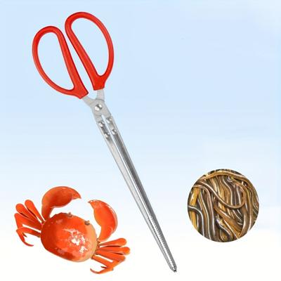 Durable Stainless Steel Fishing Pliers, Multi-Function Non Slip Clip Scissors With Plastic Handle For Crab Shrimp Fishing