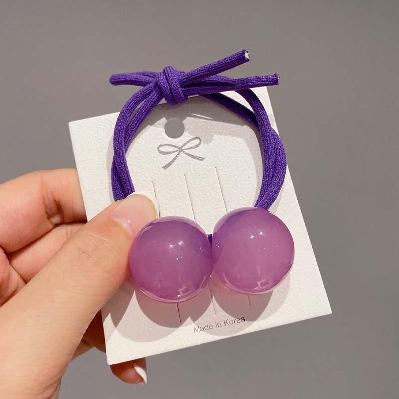 2025 Spring Summer New Colorful Ball Jelly Hair Ties, Cute Elastic Bands for Girls,  Sweet Versatile Hair Accessories for Kids