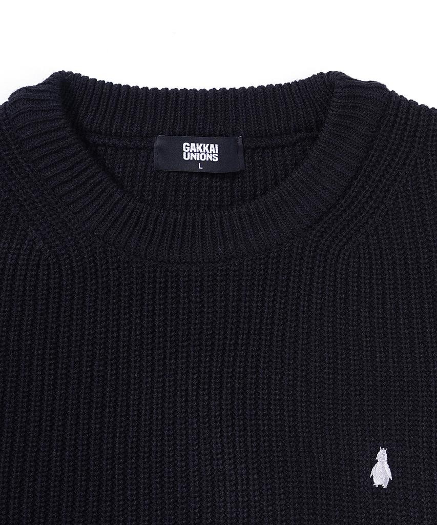 GAKKAI UNIONS Crew Neck Hachi Knit Black