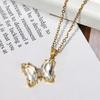 Steel Stylish Titanium Butterfly Crystal Chain Necklace For Women Perfect For Occasion Any