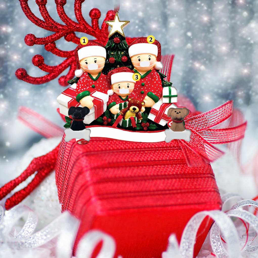 Weihnachtsanhänger 2020 Quarantäne Familie Weihnachtsbaum Hängedekoration