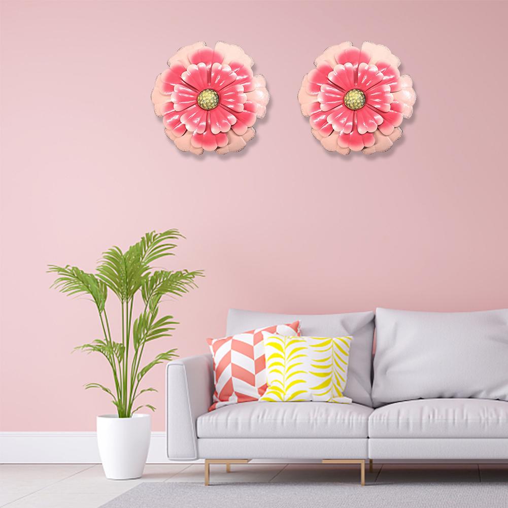 37CM LARGE PINK GARDEN FLOWER DECORATION INDOOR OUTDOOR METAL WALL ART