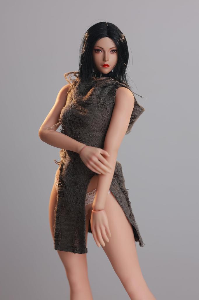 HAMRETHYPPZ Costume Figure Clothing Female Battle Style Sexy Sexy Dance Party Suit not 1/6 1/6 One-Piece Dress, One-Piece Dress, (Body, head, shoes,