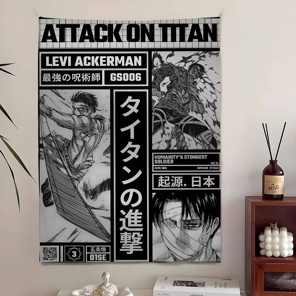 A-Attack On Manga T-Titan Tapestry Bedroom Living Bar Garden Outdoor Festival Decoration Background Art Banner