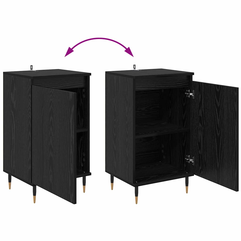 Sideboard 2 Pcs Black Oak Look 40 X 35 X 70 Cm