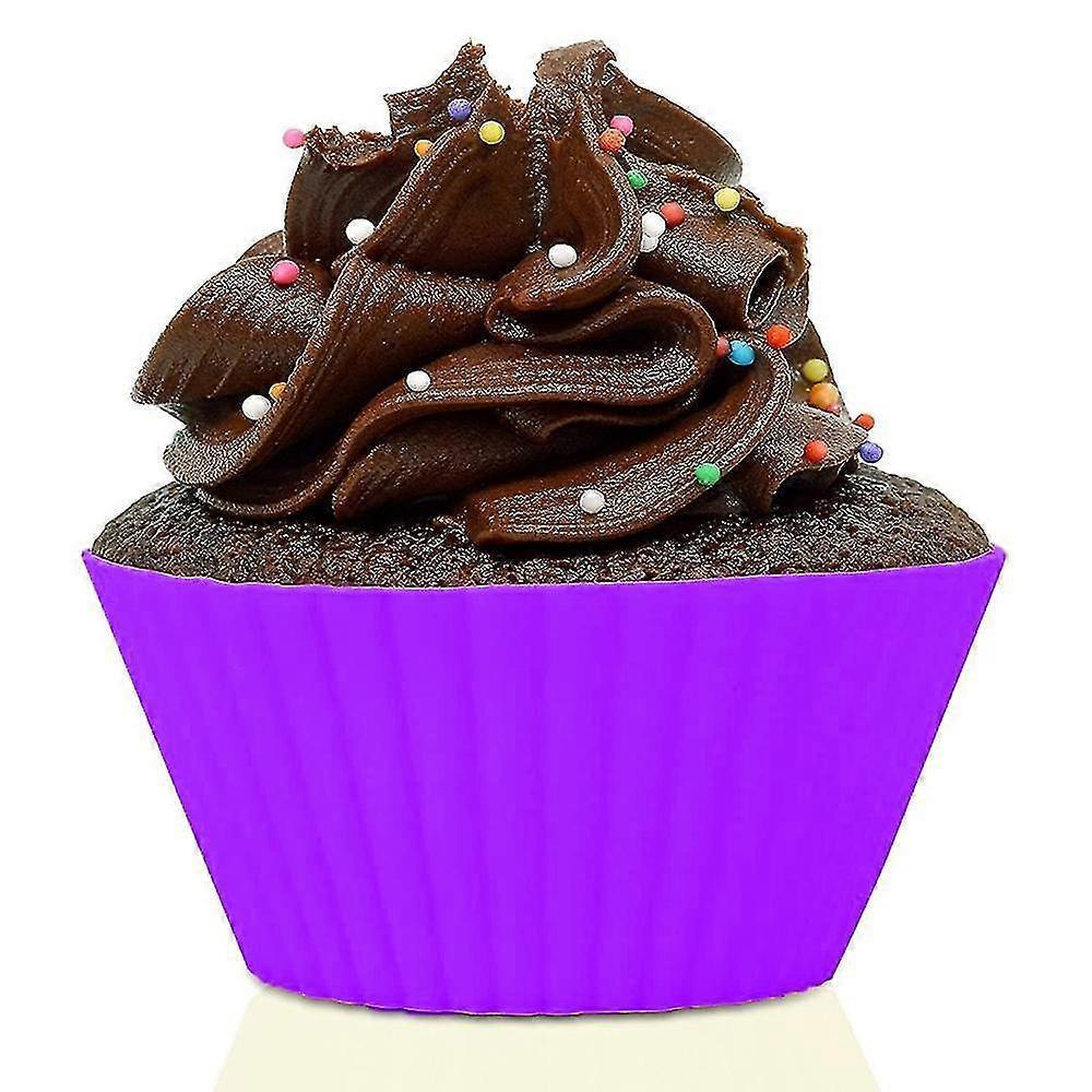 Silicone Cupcake Liners, 24 Pcs Reusable Silicone Baking Cups Nonstick Muffin Molds For Cake Balls, Muffins, Cupcakes And Candies