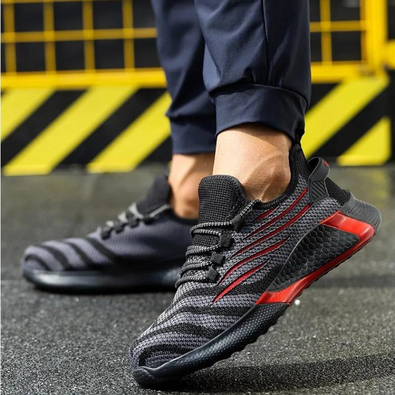 Men Safety Boots Steel Toe Anti Smash Anti Puncture Work Shoe Indestructible Breathable Couple Casual Shoes Lace Up Men Sneakers