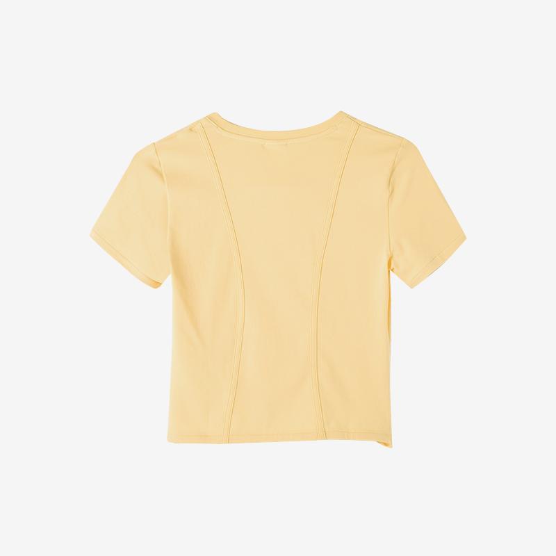 Puma Own The Spotlight Round Neck Short Sleeve Breathable Fitted T-Shirt Women Tops Yellow 628206-95