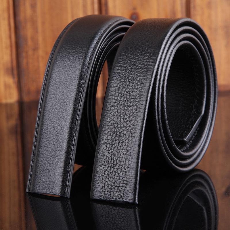 

Men s Automatic Buckle-Free Cowhide Belt Strip 105cm Length