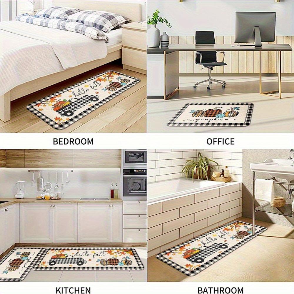 1PC Metropolis Skyline Kitchen Rug Non-Slip Door Mat Pop Design Bathroom Rug Bath Mat Carpet for Home Sink Laundry Decor