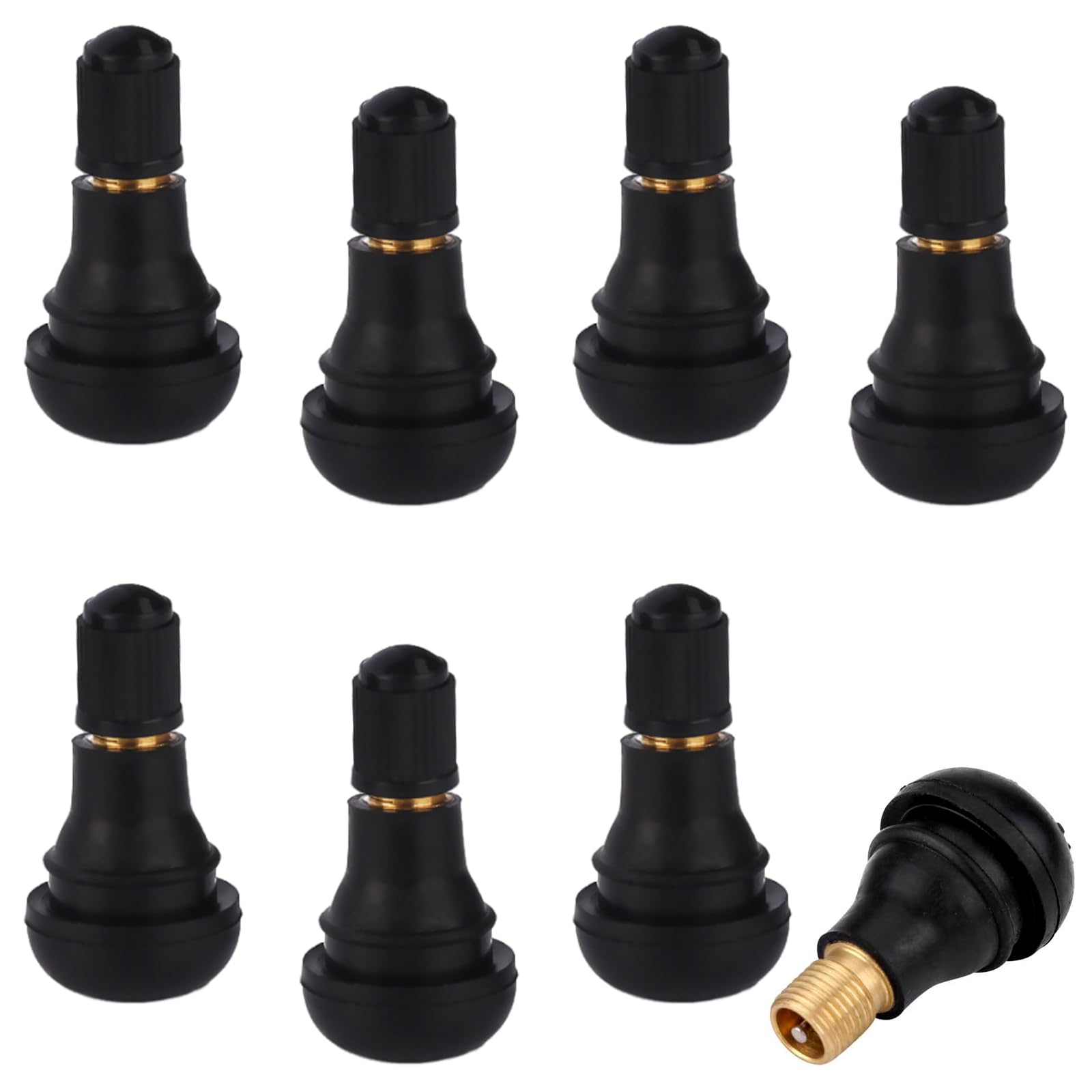 

LIANHATA TR-412 Tubeless Tire Rubber Valves Set of 8 Tubeless Tire Air Valve Cover