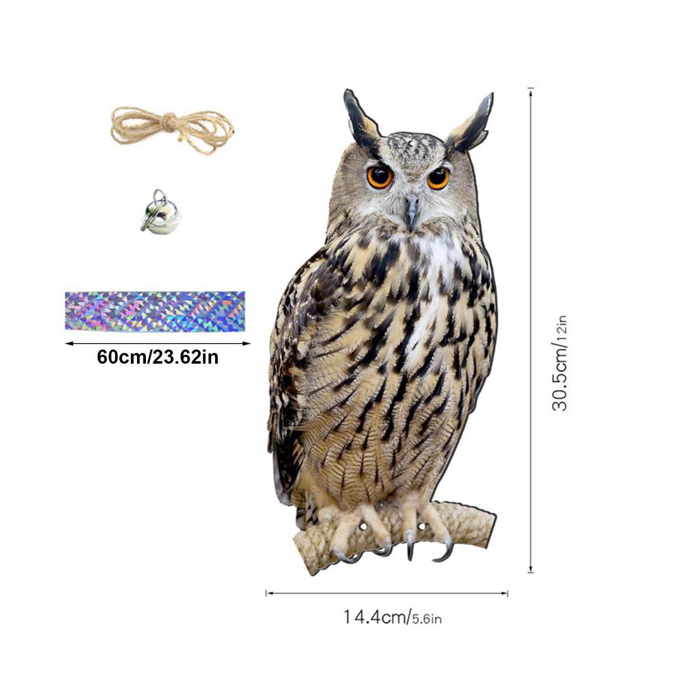 Bird Repel Scarecrow Durable Owl Scarer Pendant Bird Repellent Bell Pastoral Orchard Scarer Pendant Outdoor Garden Decoration