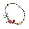 Colorful Beaded Choker Necklace Fashionable Acrylic Butterfly Choker Necklace Adornment for Modern Young Women