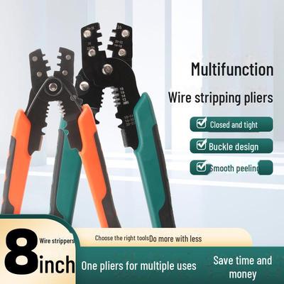 8-Inch Multifunctional Wire Crimping and Stripping Pliers for Electricians