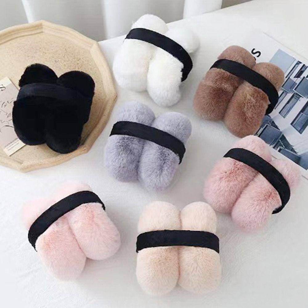 Rabbit Hair Warm Ear Cushions Adjustable Ear Covers Cartoon Warmth Eartips  Students