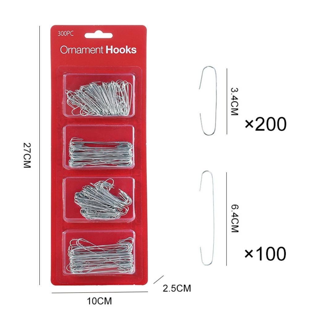 100/150/300Pcs Rustproof Christmas Tree Hook Ornaments 4cm Iron Art Hanger Christmas