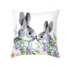 Easter Pillowcase Cartoon Print Bunny Egg Sofa Pillowcase Peach Skin Bedside Cushion
