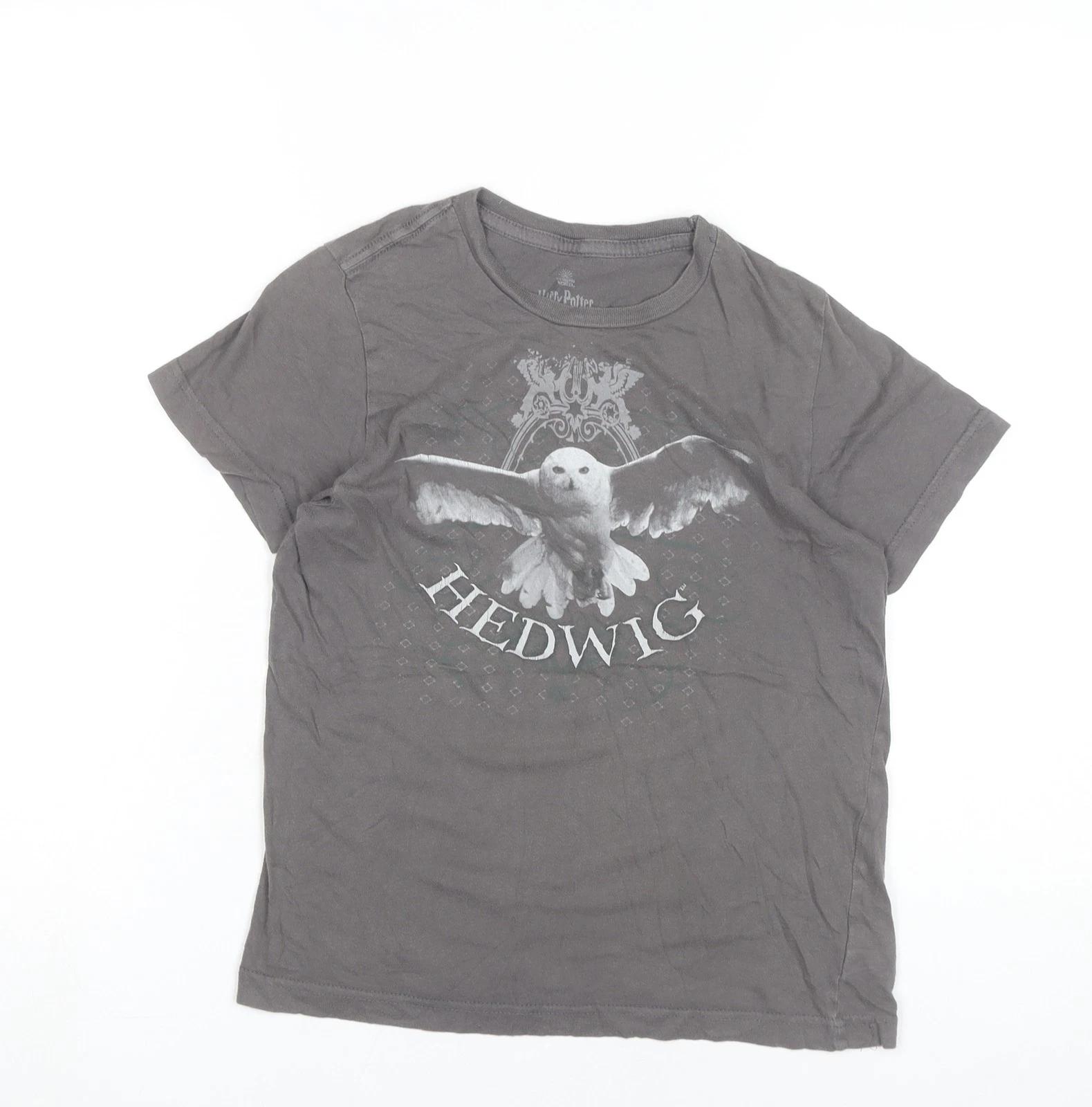 

Harry Potter Teens Grey 100% Cotton Hedwig Graphic T-Shirt Size 10 3XL