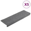 Tapis d'escalier - vidaXL - 5 pcs - Gris clair - 65x21x4 cm - Antidérapant