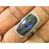 Natural Labradorite 925 Sterling Silver Octagon Handmade Vintage Ring US-6.5 MK-61