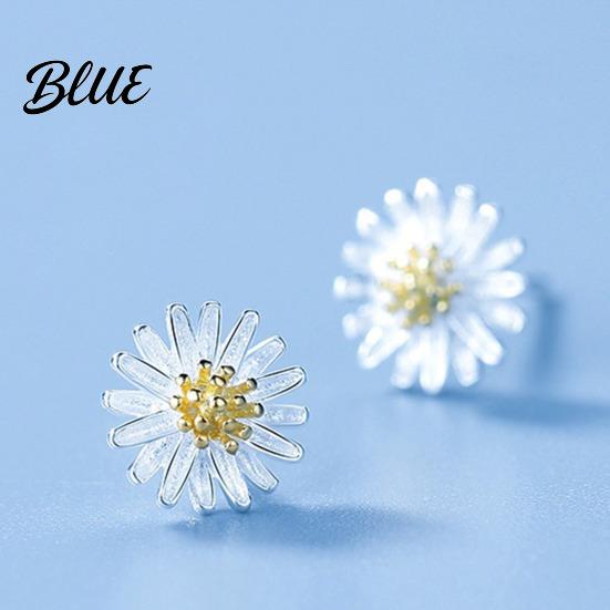 Plated Earrings 1 Pair Stud Mini Chrysanthemum Design Ear