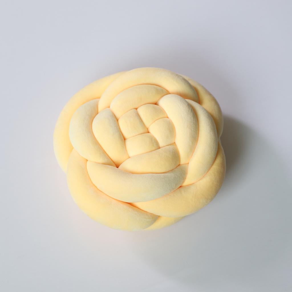 Nordic Woven Rose Plush Pillow for Sofa Back Support Cozy Home Decor Cushion
