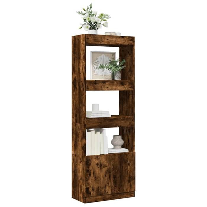 Exclusive House - Tall Sideboard 63x33x180 Cm Smoked Oak Engineered Wood