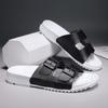 Fashion Women Lightweight Buckle Decor Fastener Large Size 45 46 Sport Sandals Sporty Black Fabric Sandals Summer Men Shoes