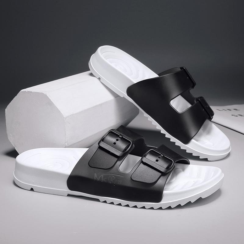 Fashion Women Lightweight Buckle Decor Fastener Large Size 45 46 Sport Sandals Sporty Black Fabric Sandals Summer Men Shoes