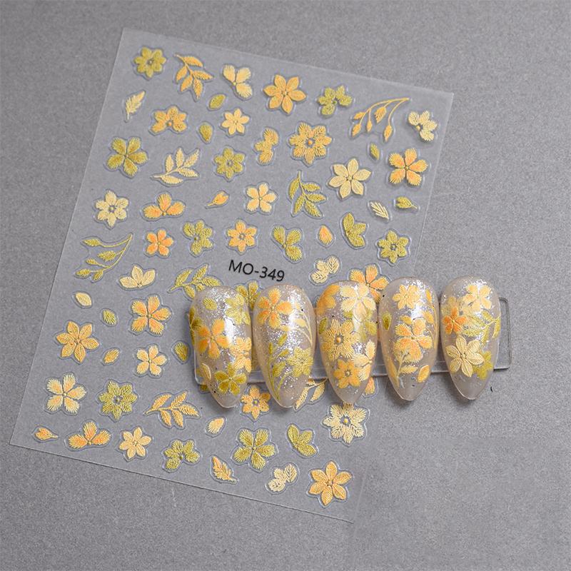 Rose Flower 3D Nail Sticker Accessories Nail Art Decoration Self-Pressing On Manicure Sticker Ladies Manicure Supplies Decal