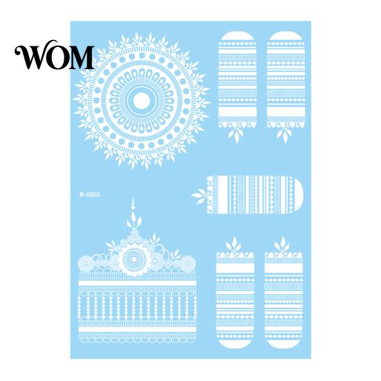 Eco-friendly Tattoo Sticker White Lace for Women, Temporary Face Body Skin-friendly Arm, Waterproof Fake Decal Wedding Party Festival Safe Tattoos