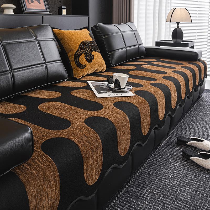 Medieval Special-Shaped Sofa Cushion, Universal Non-Slip Sofa Seat Cushion For All Seasons, One-Piece Straight Row Dirt-Resistant Leather Sofa Cover