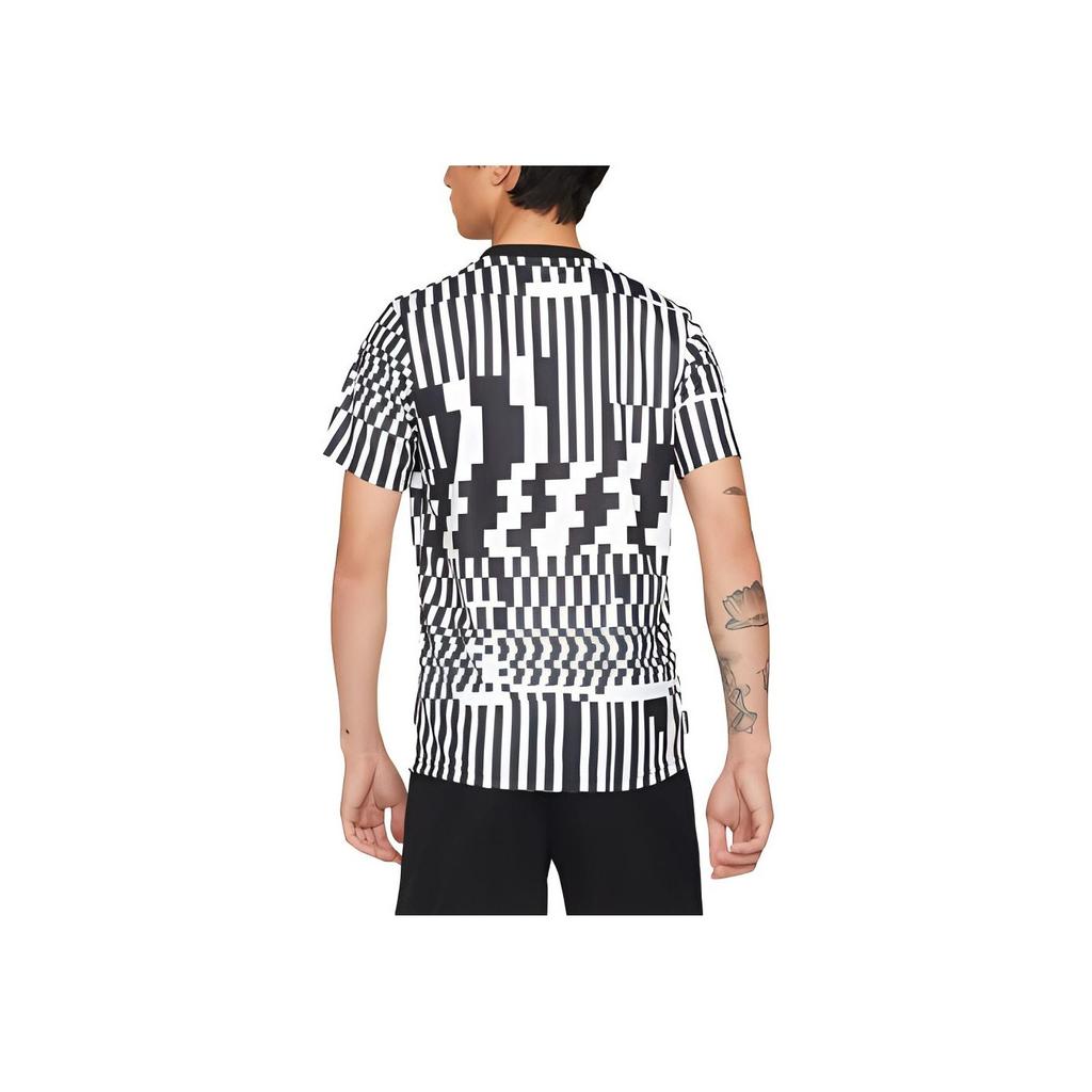 Nike Dri-Fit Geometric Pattern Casual Crew Neck Short Sleeve Soccer Jersey Men Tops Black White CZ0975-100