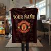 Custom Name,Manchester Red Devils Printed Flannel Blanket, Soft Throw for Bedroom Sofa, Washable,fan Merchandise, Great Gift.chl