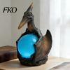 Gothic Bedroom Lighting Pterosaur Night Light, Resin Dragon Table Lamp with Glowing Faux Crystal LED Desk Ball, Fantasy Decor for Office, Gift Lovers