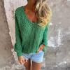 Autumn/Winter 2025 Chunky Knit V-Neck Long-Sleeve Sweater