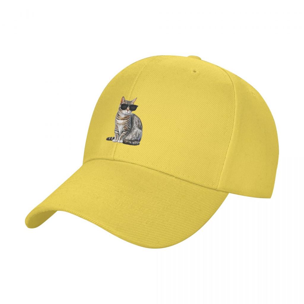 American Shorthair Cat Wearing Sunglasses Baseball Cap Trucker Hat Sports Cap Sunhat Designer Man Women's