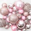 Christmas Ornament Set with 300 LEDs 120 Pcs Pink Plastic